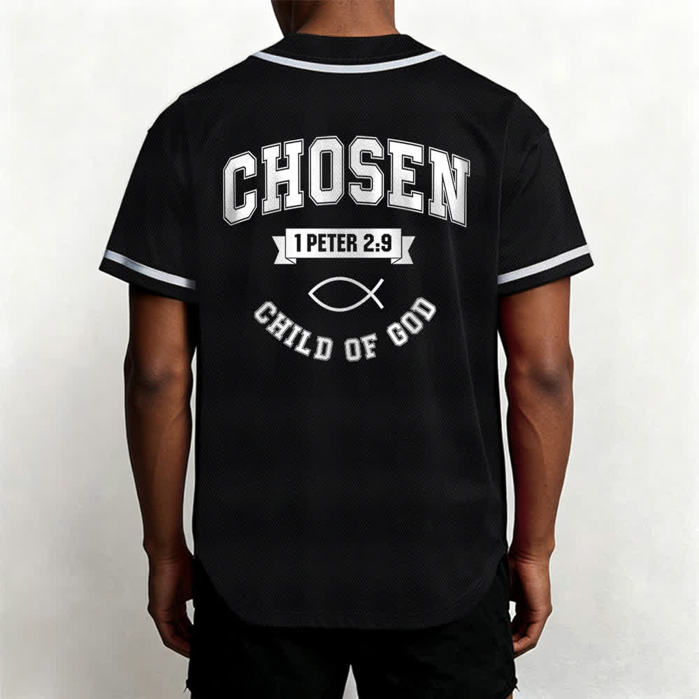 Baseballtrikot des Teams Jesus, des auserwählten Kindes Gottes von Christianartworkshop - image 12