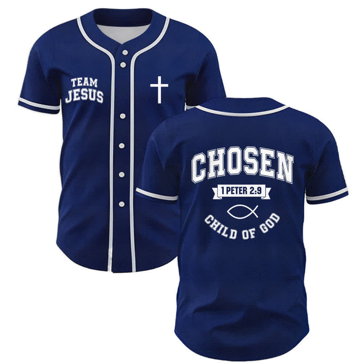 Christianartworkshop Team Jesus Chosen Mesh Baseballtrikot - Marine - 5XL - image 42