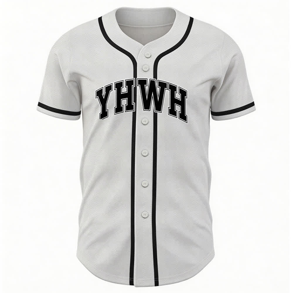 Christianartworkshop YHWH Varsity Mesh Button Front Baseballtrikot - Weiß - 5XL - image 0