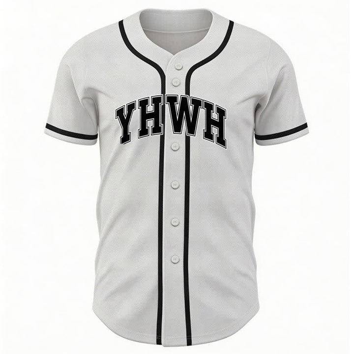 Christianartworkshop YHWH Varsity Mesh Button Front Baseballtrikot - Weiß - 5XL - image 0