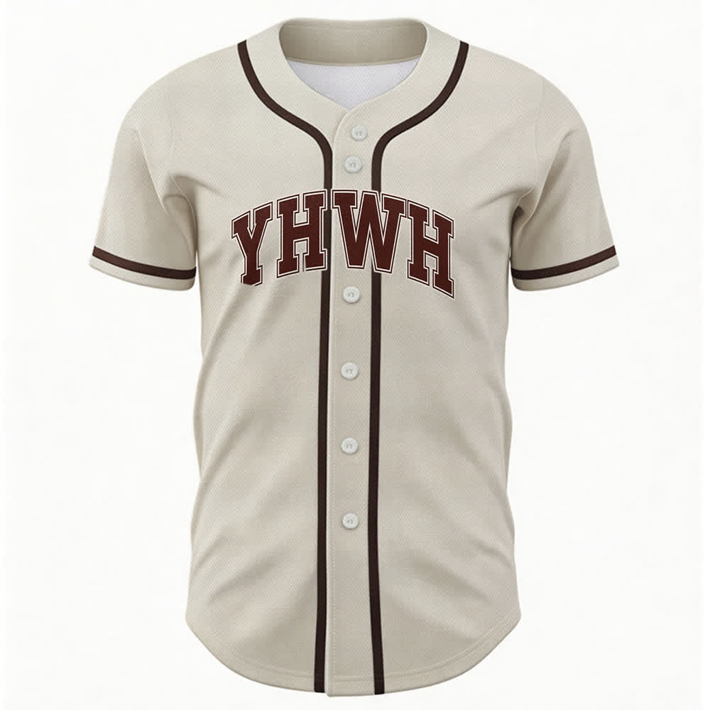 Christianartworkshop YHWH Varsity Mesh Button Front Baseballtrikot - Beige - 5XL - image 6