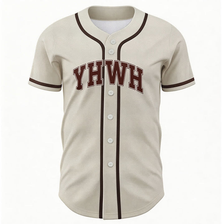 Christianartworkshop YHWH Varsity Mesh Button Front Baseballtrikot - Beige - 5XL - image 6