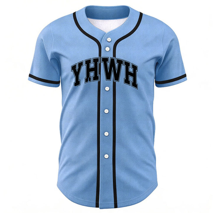 Christianartworkshop YHWH Varsity Mesh Button Front Baseballtrikot - Blau - 5XL - image 18