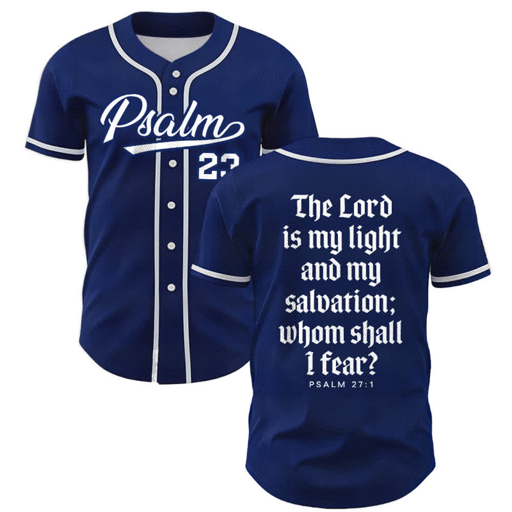 Christianartworkshop Psalm 23 Navy Scripture Team Baseball Jersey - Marine - 5XL - image 0