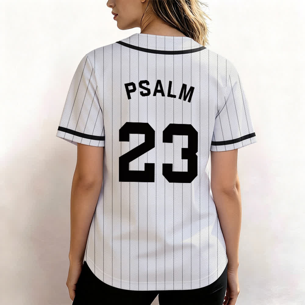Christianartworkshop Psalm 23 Nadelstreifen-Baseballtrikot mit Knöpfen - image 3