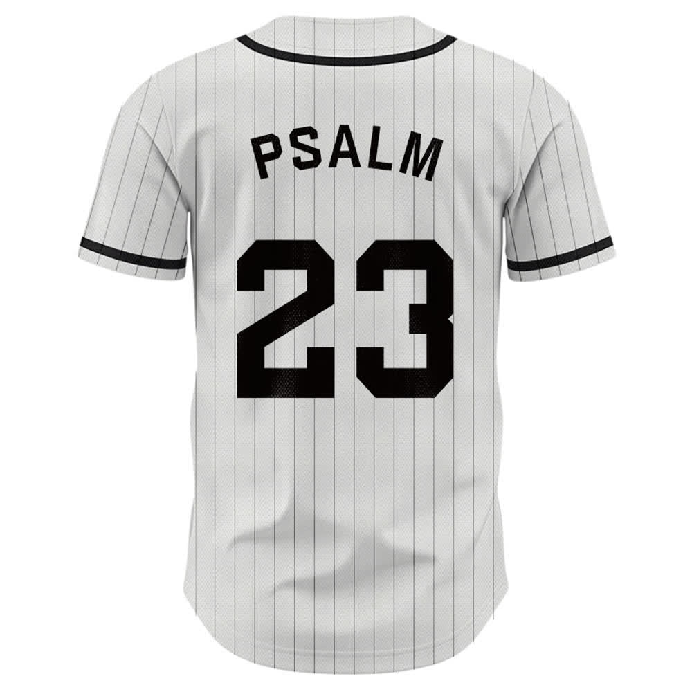 Christianartworkshop Psalm 23 Nadelstreifen-Baseballtrikot mit Knöpfen - image 1