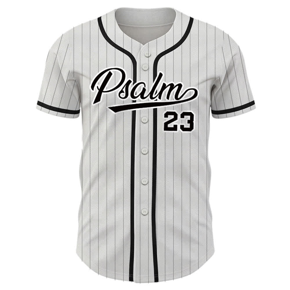 Christianartworkshop Psalm 23 Nadelstreifen-Baseballtrikot mit Knöpfen - image 2
