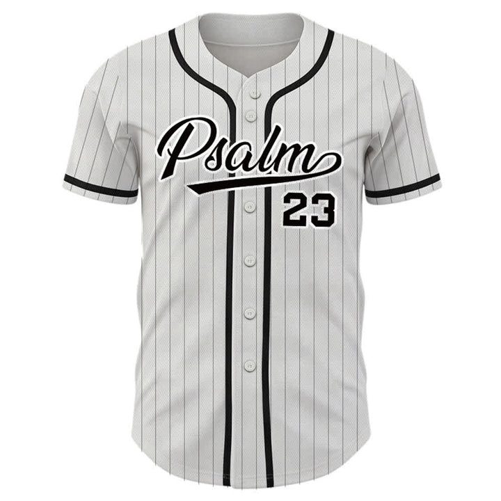 Christianartworkshop Psalm 23 Nadelstreifen-Baseballtrikot mit Knöpfen - image 2