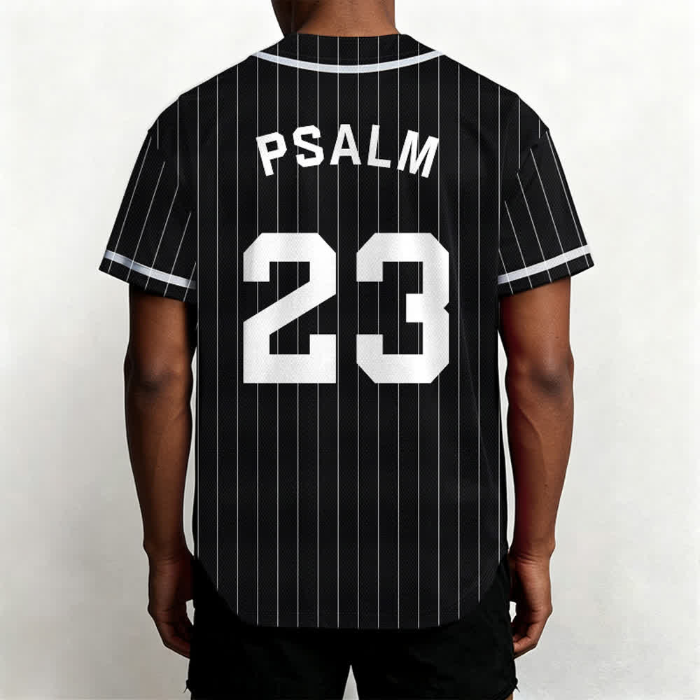 Christianartworkshop Psalm 23 Nadelstreifen-Baseballtrikot mit Knöpfen - image 10