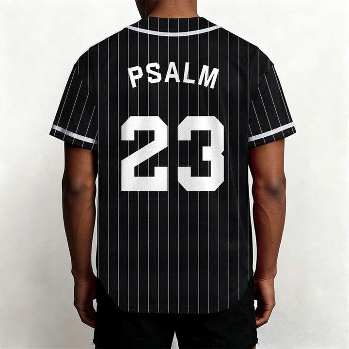 Christianartworkshop Psalm 23 Nadelstreifen-Baseballtrikot mit Knöpfen - image 10