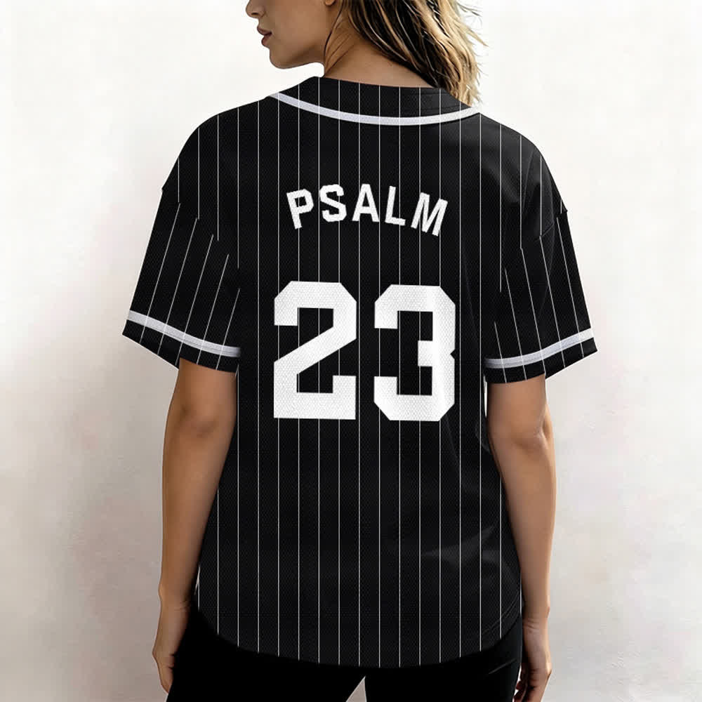 Christianartworkshop Psalm 23 Nadelstreifen-Baseballtrikot mit Knöpfen - image 12