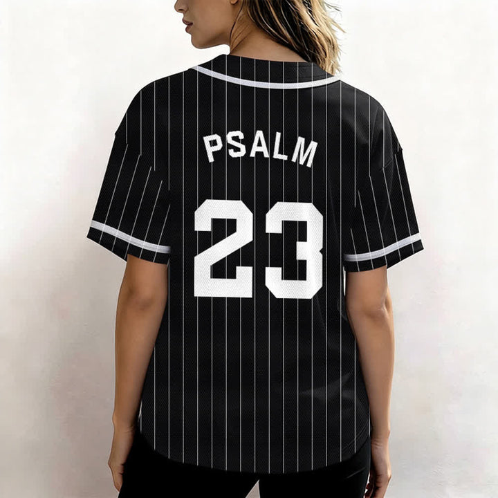 Christianartworkshop Psalm 23 Nadelstreifen-Baseballtrikot mit Knöpfen - image 12