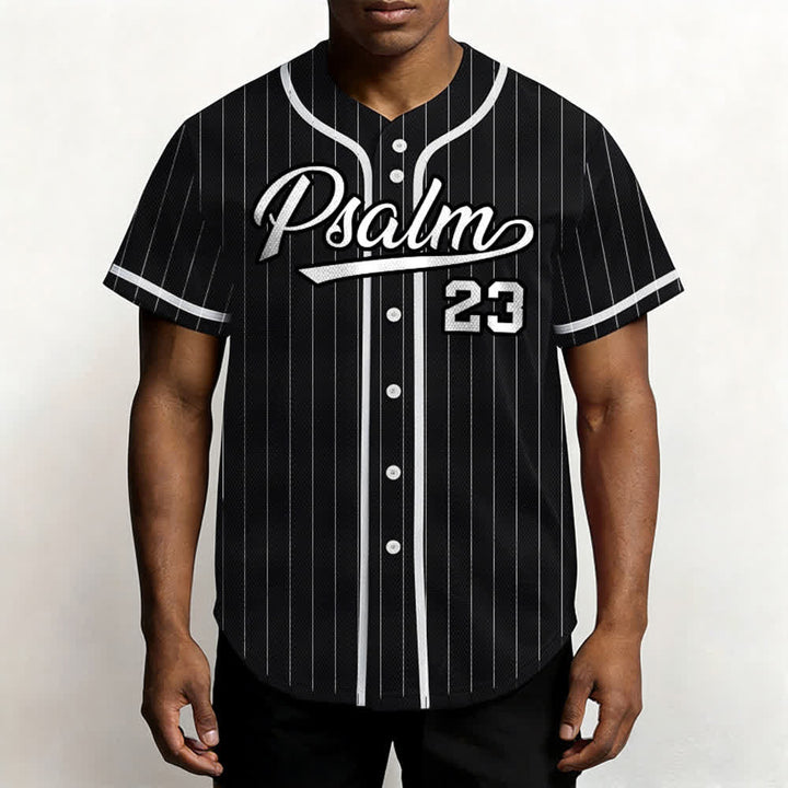 Christianartworkshop Psalm 23 Nadelstreifen-Baseballtrikot mit Knöpfen - image 11