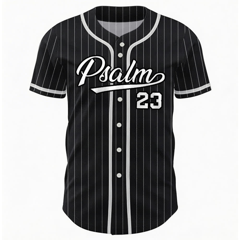 Christianartworkshop Psalm 23 Nadelstreifen-Baseballtrikot mit Knöpfen - image 9