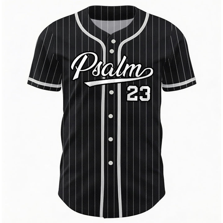 Christianartworkshop Psalm 23 Nadelstreifen-Baseballtrikot mit Knöpfen - image 9