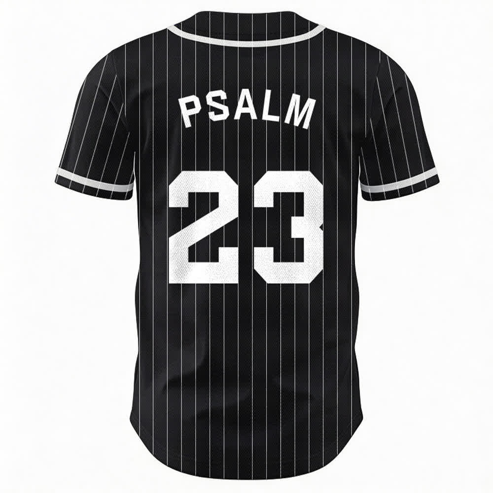 Christianartworkshop Psalm 23 Nadelstreifen-Baseballtrikot mit Knöpfen - image 8