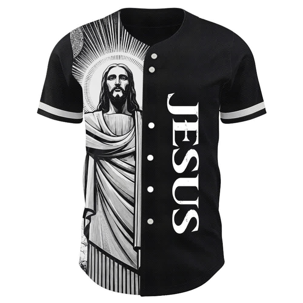 Christianartworkshop Monochrome Jesus Halo Street Baseballtrikot - image 2