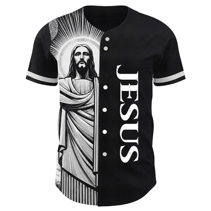 Christianartworkshop Monochrome Jesus Halo Street Baseballtrikot - image 2