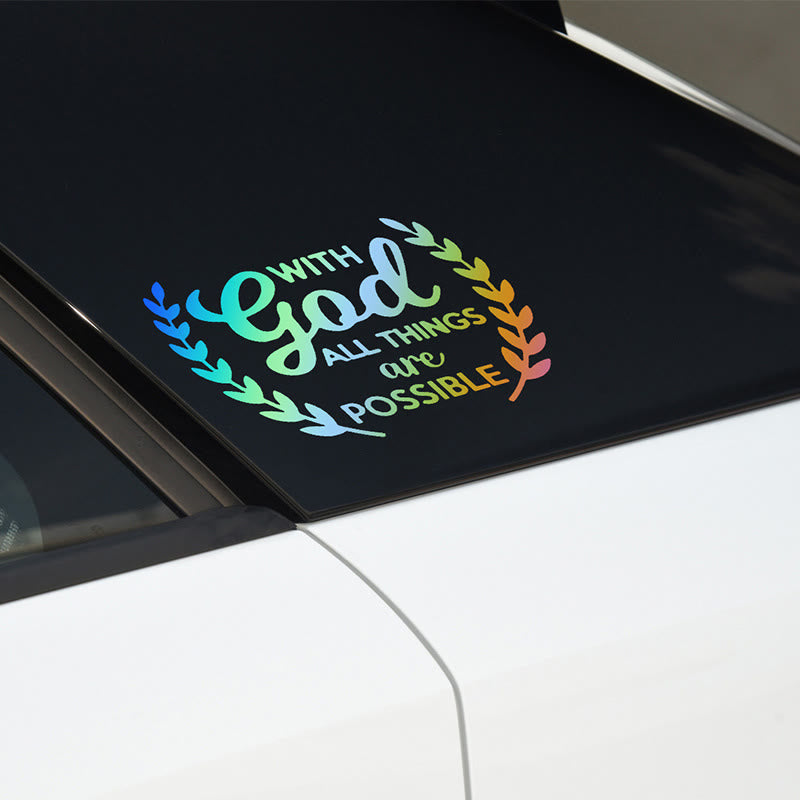 Christianartworkshop Mit Gott ist alles möglich – Autoaufkleber mit dem Spruch „Jede Erinnerung ermutigt dich täglich“ - image 1