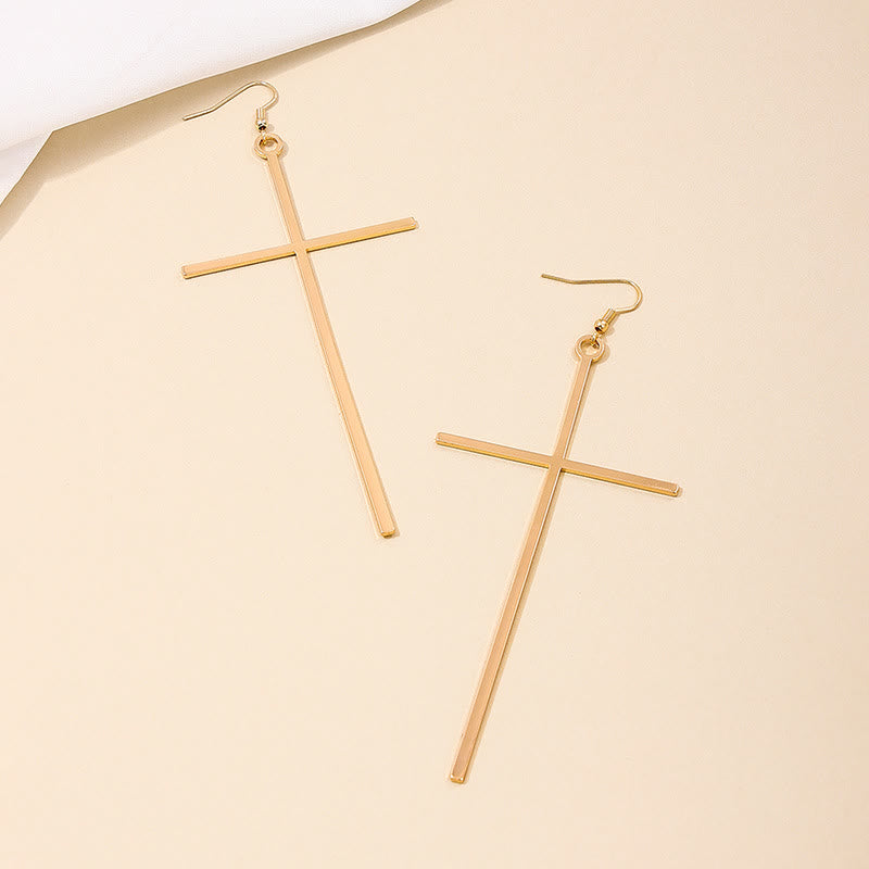 Christianartworkshop Schmale, lange Kreuzohrringe: Symbol stiller, heiliger Gelassenheit - image 6