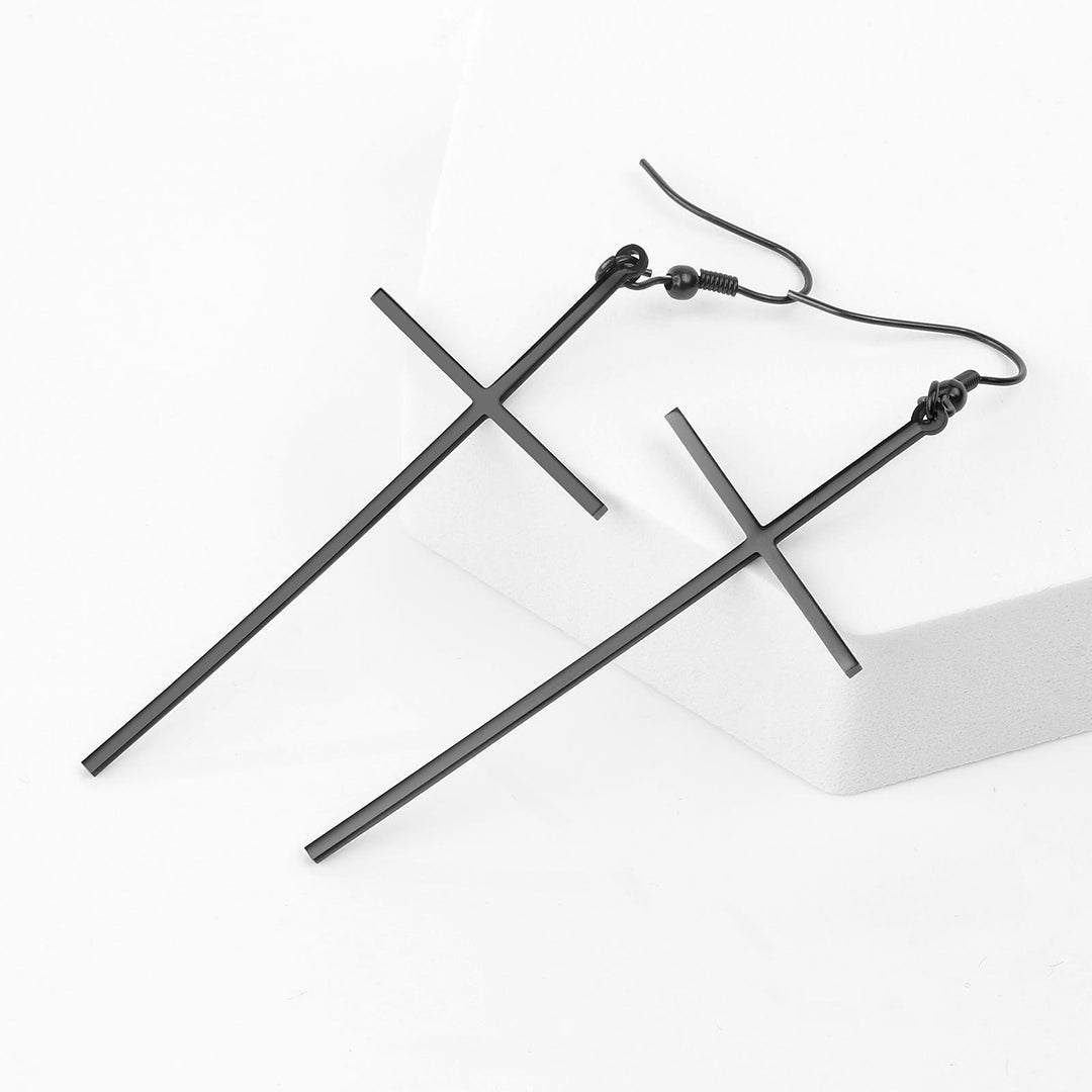 Christianartworkshop Schmale, lange Kreuzohrringe: Symbol stiller, heiliger Gelassenheit - image 11