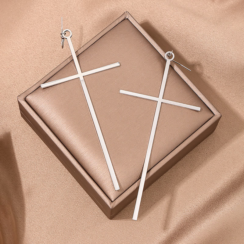 Christianartworkshop Schmale, lange Kreuzohrringe: Symbol stiller, heiliger Gelassenheit - image 4