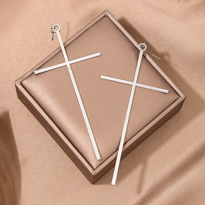 Christianartworkshop Schmale, lange Kreuzohrringe: Symbol stiller, heiliger Gelassenheit - image 4