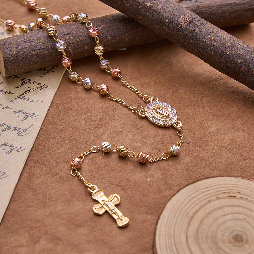 Christianartworkshop Polierter, mehrfarbiger Rosenkranz mit Kruzifixanhänger: Symbol zeitloser himmlischer Gnade - image 2