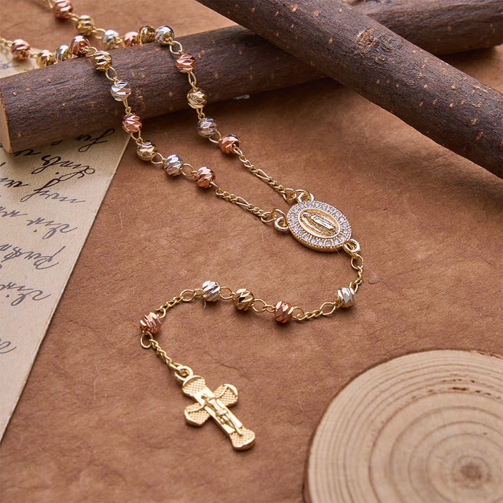 Christianartworkshop Polierter, mehrfarbiger Rosenkranz mit Kruzifixanhänger: Symbol zeitloser himmlischer Gnade - image 2