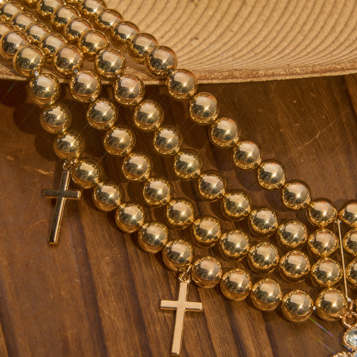 Christianartworkshop Luxuriöses Statement-Choker mit Perlen und funkelndem Kreuz: Trägerin himmlischer Ruhe - image 4