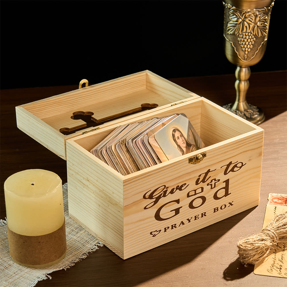 Christianartworkshop Rustikale Gebetsbox mit Kreuzausschnitt (nur Box): Symbol des friedvollen himmlischen Schutzes - image 6