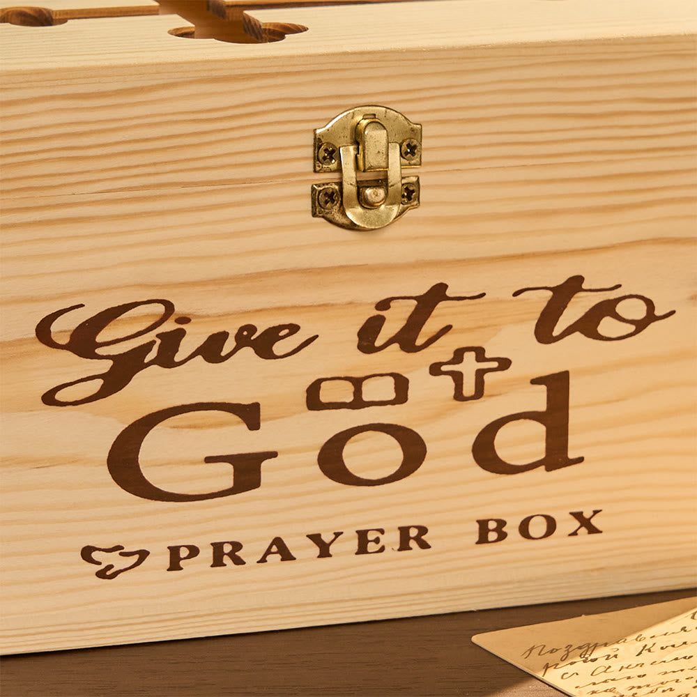 Christianartworkshop Rustikale Gebetsbox mit Kreuzausschnitt (nur Box): Symbol des friedvollen himmlischen Schutzes - image 8