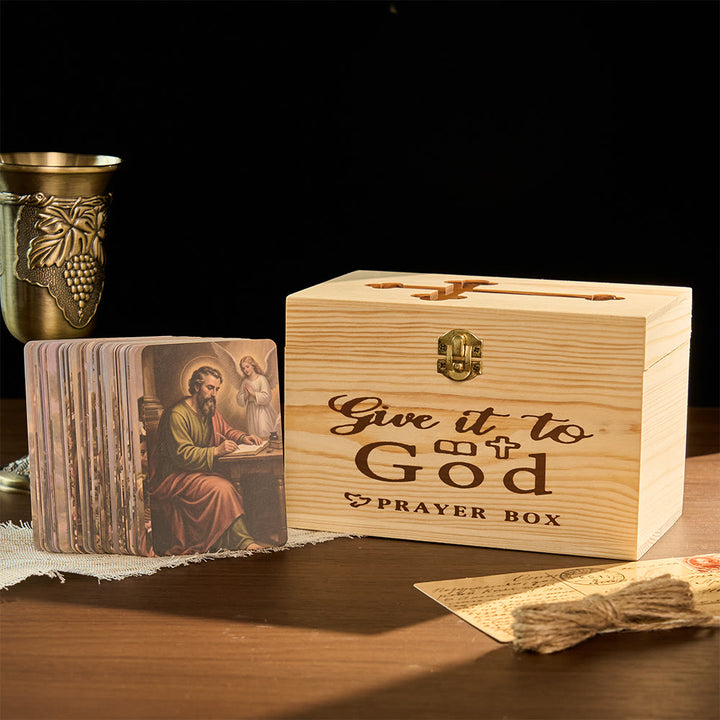 Christianartworkshop Rustikale Gebetsbox mit Kreuzausschnitt (nur Box): Symbol des friedvollen himmlischen Schutzes - image 1