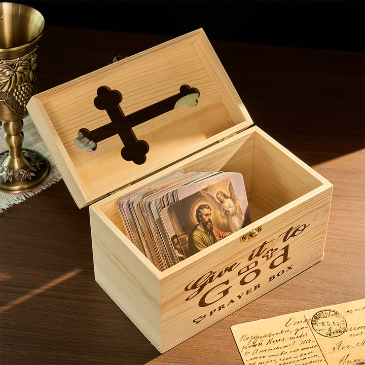 Christianartworkshop Rustikale Gebetsbox mit Kreuzausschnitt (nur Box): Symbol des friedvollen himmlischen Schutzes - image 7