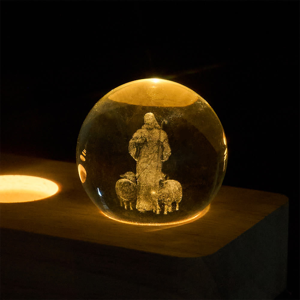 Christianartworkshop Dreidimensionale, innen eingravierte Kristallkugel mit heiligem Porträt: Symbol zeitlosen göttlichen Trostes - image 5