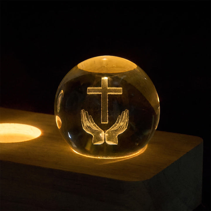 Christianartworkshop Dreidimensionale, innen eingravierte Kristallkugel mit heiligem Porträt: Symbol zeitlosen göttlichen Trostes - image 7