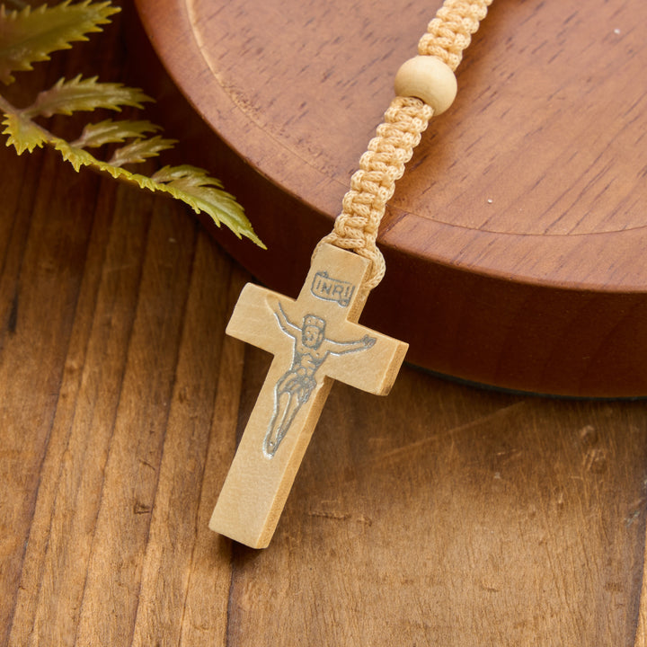 Christianartworkshop Rosenkranz mit antikem Holzkreuz und Perlen: Symbol strahlender himmlischer Gnade - image 26
