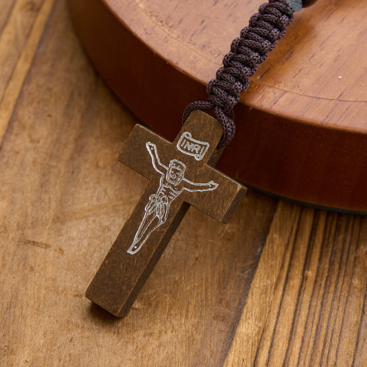 Christianartworkshop Rosenkranz mit antikem Holzkreuz und Perlen: Symbol strahlender himmlischer Gnade - image 16