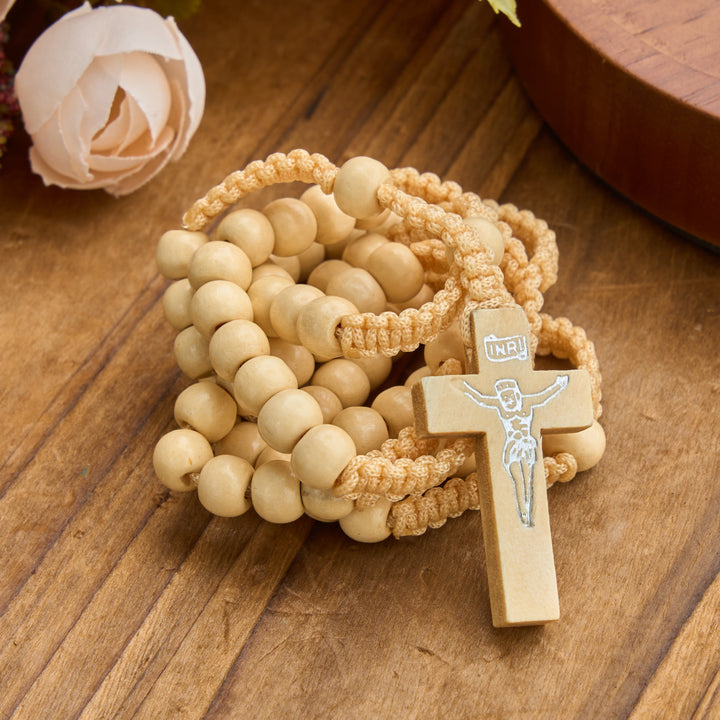 Christianartworkshop Rosenkranz mit antikem Holzkreuz und Perlen: Symbol strahlender himmlischer Gnade - image 24