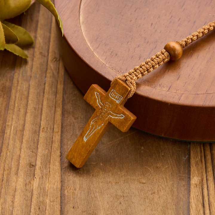 Christianartworkshop Rosenkranz mit antikem Holzkreuz und Perlen: Symbol strahlender himmlischer Gnade - image 21