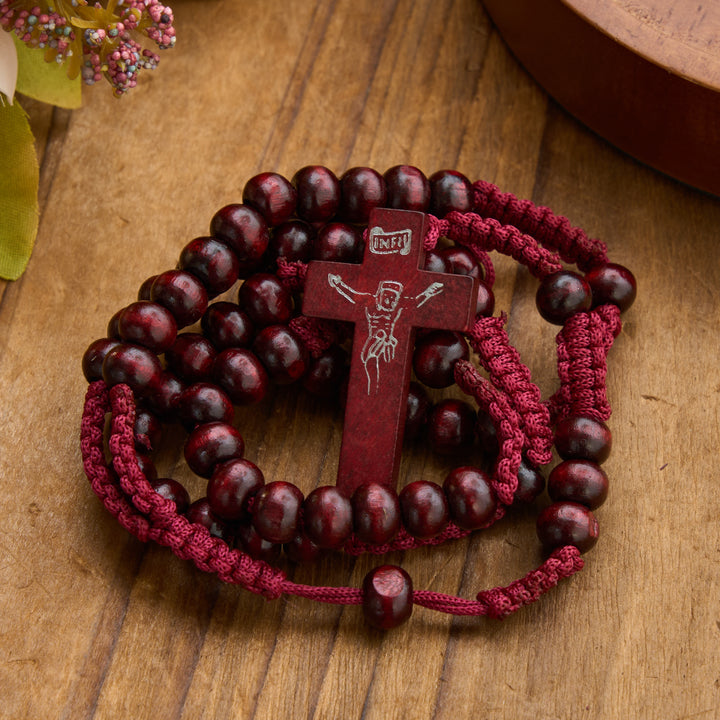 Christianartworkshop Rosenkranz mit antikem Holzkreuz und Perlen: Symbol strahlender himmlischer Gnade - image 4