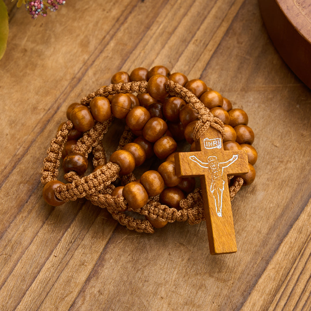 Christianartworkshop Rosenkranz mit antikem Holzkreuz und Perlen: Symbol strahlender himmlischer Gnade - image 19