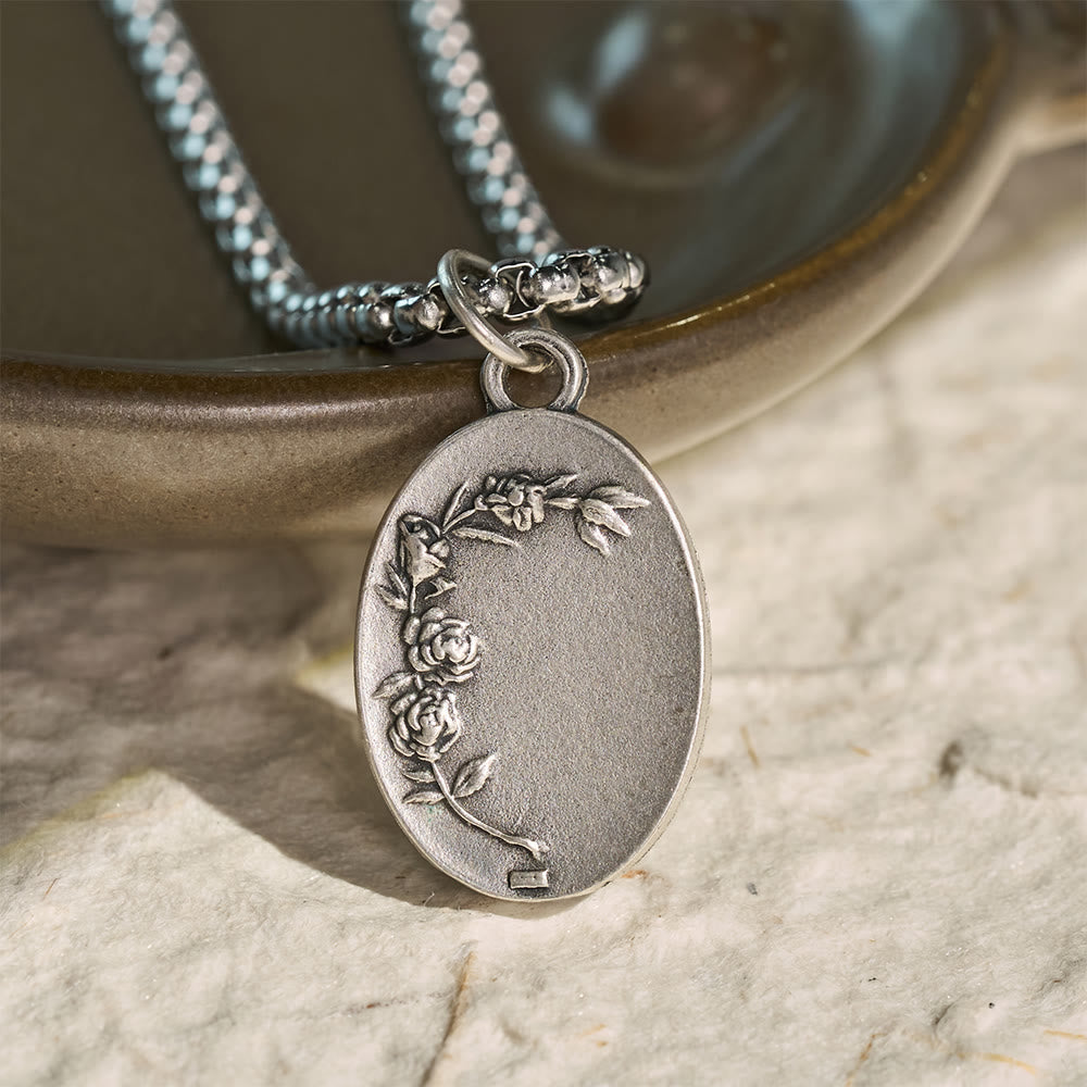 Christianartworkshop Ovale, doppelseitige Medaille mit heiligem Bildnis: Träger sanfter, heiliger Gelassenheit - St. Michael Rose graviert - image 4