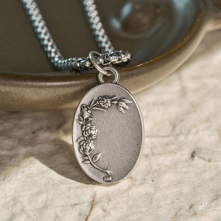 Christianartworkshop Ovale, doppelseitige Medaille mit heiligem Bildnis: Träger sanfter, heiliger Gelassenheit - St. Michael Rose graviert - image 4