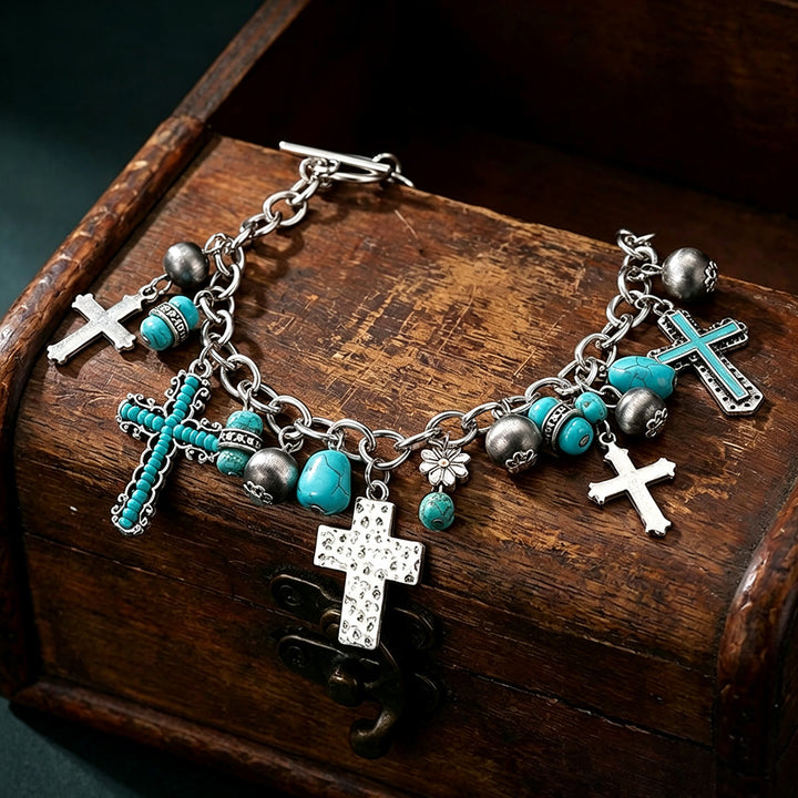 Christianartworkshop Zeitloses böhmisches Kreuzperlenarmband & Autoanhänger: Symbol des ewigen himmlischen Friedens - image 6