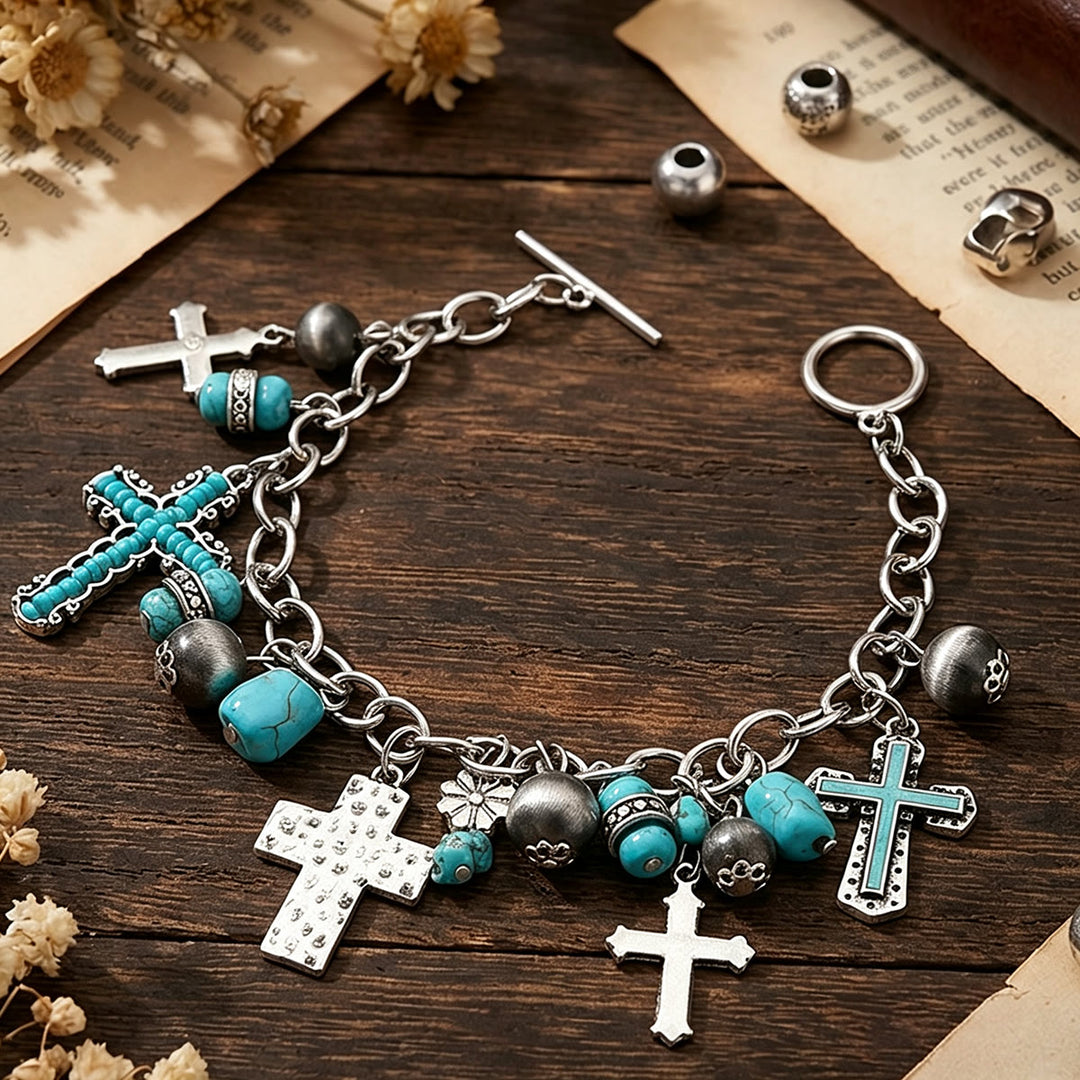Christianartworkshop Zeitloses böhmisches Kreuzperlenarmband & Autoanhänger: Symbol des ewigen himmlischen Friedens - image 8