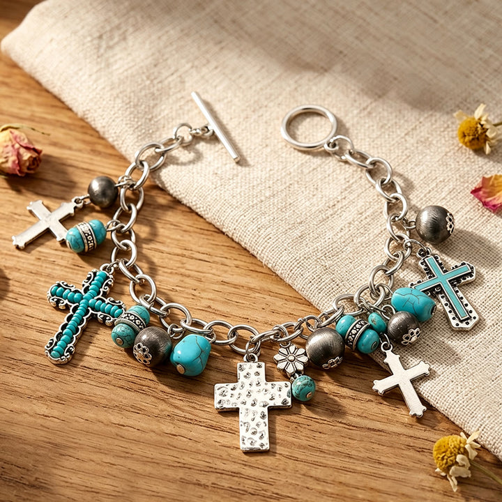 Christianartworkshop Zeitloses böhmisches Kreuzperlenarmband & Autoanhänger: Symbol des ewigen himmlischen Friedens - image 5