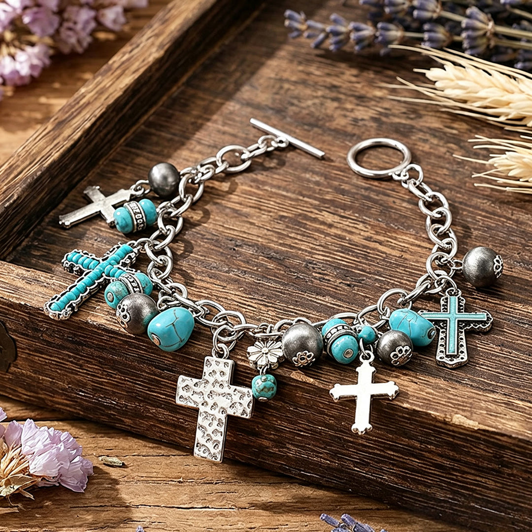 Christianartworkshop Zeitloses böhmisches Kreuzperlenarmband & Autoanhänger: Symbol des ewigen himmlischen Friedens - image 7