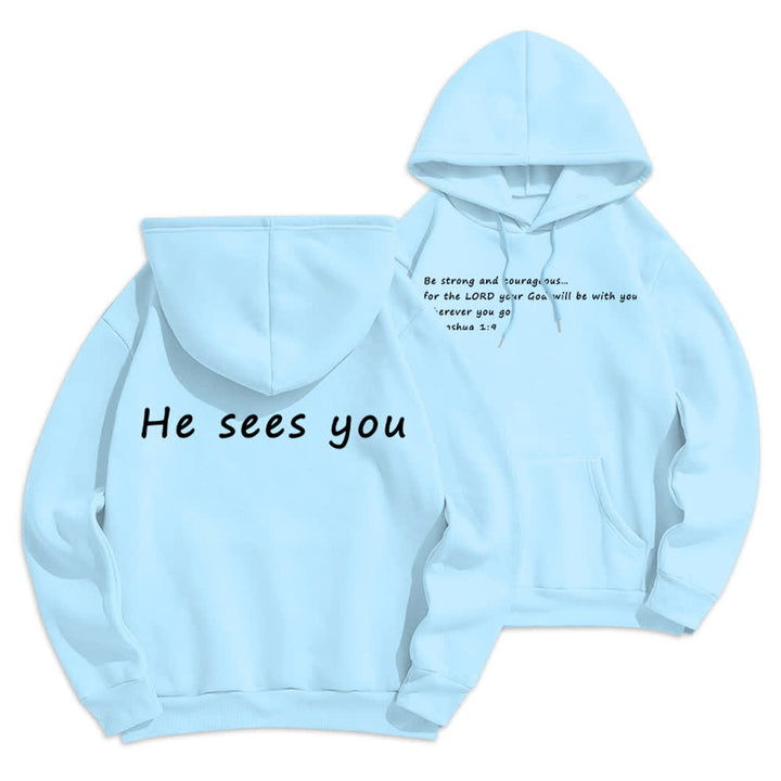 Christianartworkshop He Sees You Heather Gray Comfort Fit Pullover Hoodie - Blau - 2XL - image 18