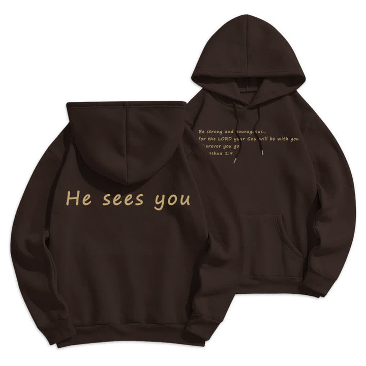 Christianartworkshop He Sees You Heather Gray Comfort Fit Pullover Hoodie - Braun - 2XL - image 12